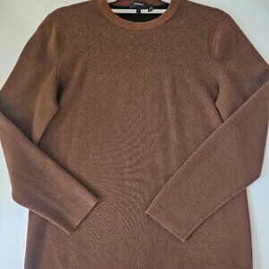 Theory DETROE C MILOS M 89% Merino Wool Sweater Brown & Black Size large